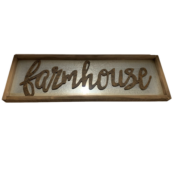Rustic Galvanized Tin “Farmhouse” Sign - Picture 3 of 4